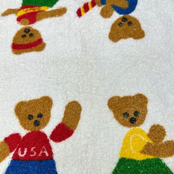 Springmaid Hand Towel Gear Kids Bears Sports Theme USA Vintage Linen 25 x 16 - Picture 8 of 13